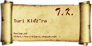 Turi Klára névjegykártya