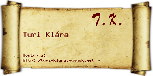 Turi Klára névjegykártya